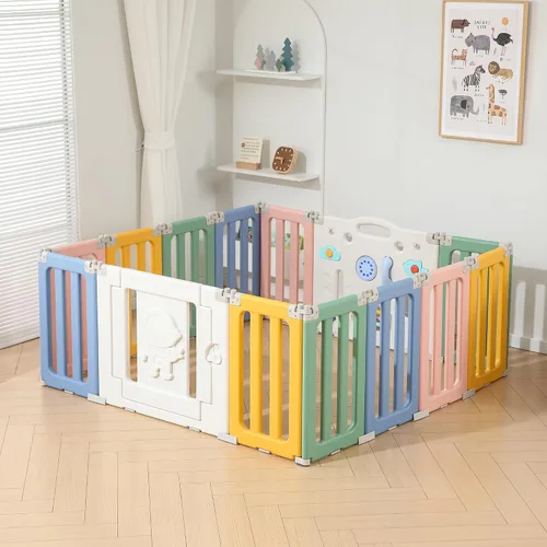 Bestgame Corralito para Bebés, Corralitos Plegables para Bebés y Niños Pequeños, 14 Paneles Corralito Extra Grande para Bebés, Valla Portátil de