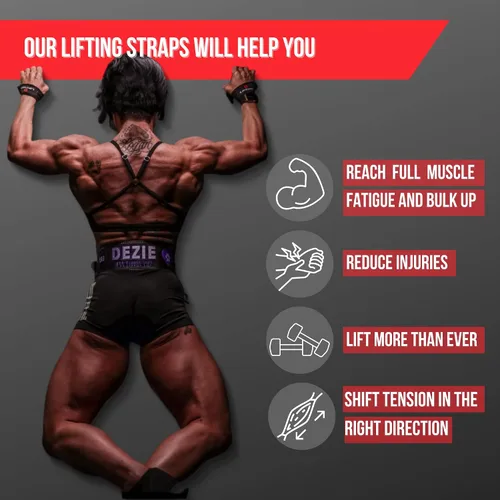Miniatura 2 de Lift Tech Fitness Correas de levantamiento de pesas para hombres y mujeres – Correas de gimnasio de algodón para levantamiento de pesas, HIIT
