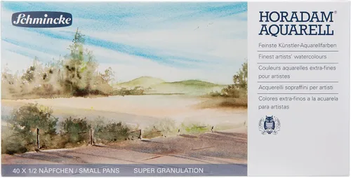 Miniatura 5 de Schmincke - HORADAM® AQUARELL, surtido completo de 40 medios recipientes de acuarelas de granulación súper fuerte, 74 440 097, caja de metal