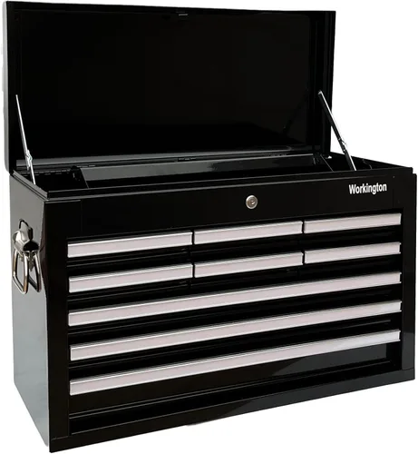 Miniatura 3 de Workington Caja de herramientas de metal portátil industrial profesional con 9 cajones, armario de herramientas de 26 pulgadas con 9 cajones