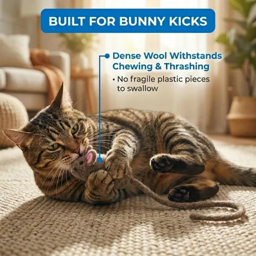 Miniatura 5 de Glaciart One Mini juguete de fieltro para gatos, tamaño de gatito y gato pequeño, juguete de lana natural, juguete interactivo suave y mullido