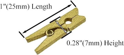 Miniatura 2 de HAHIYO Pinzas para ropa de madera doradas, mini pinzas para la ropa, no se deshacen de 1 pulgada de largo, paquete de 80 resortes resistentes