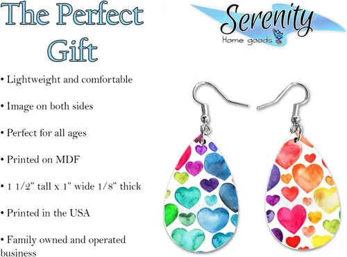 Miniatura 46 de Van Gogh - Juego de aretes colgantes divertidos Lindos aretes de joyería para niñas y mujeres Impresión de doble cara Regalo de cumpleaños
