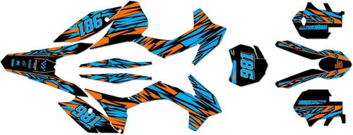 Kit de gráficos para KTM Motocross 4-Stroke 250 SX-F, 350 SX-F y 450 SX-F (2013-2014) Serie Twitch Cyan 16 Mil - On/Off The Road