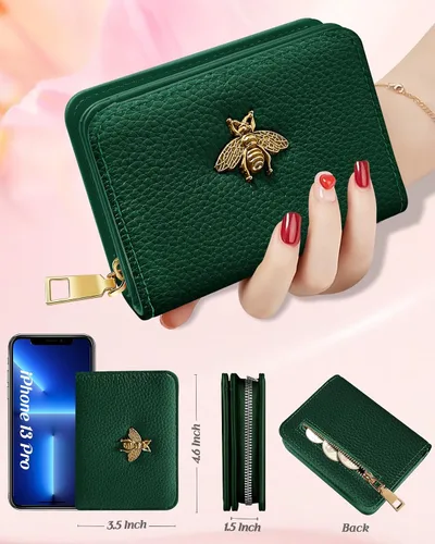 Miniatura 2 de Bistup Cartera para tarjetas de crédito para mujer, de cuero, para mujeres, adolescentes, niñas, tarjeteros, monedero de acordeón, pequeño, mediano