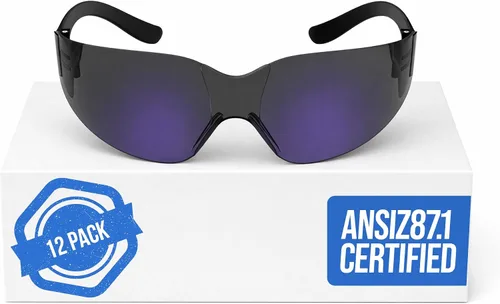 Miniatura 14 de RUGGED BLUE Gafas de seguridad de trabajo para hombres Ansi Z87 certificadas gafas de seguridad para campo de tiro Cristal antiarañazos