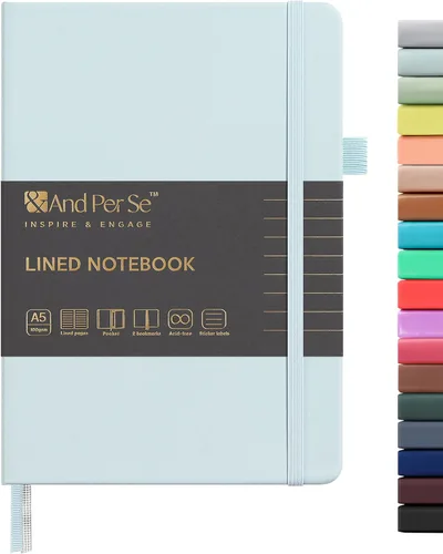 Miniatura 56 de &And Per Se - Cuaderno en blanco, 160 páginas, 5.7 x 8 pulgadas, cuaderno de rayas estrechas con papel grueso para escribir, cuaderno de tapa dura