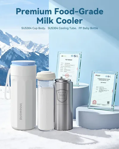 Miniatura 2 de Enfriador portátil de leche materna para exteriores, enfriador de leche materna con biberón de 11 onzas para almacenamiento de leche materna, tubo
