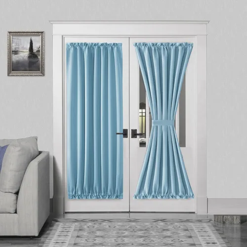 Miniatura 26 de DWCN Cortinas para puerta francesa: cortina térmica con bolsillo para barra para puertas con ventana de vidrio, puertas de cocina y patio