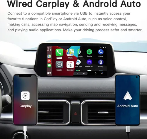 Miniatura 3 de TK78-66-9U0C Adaptador Carplay con cable Kit de reequipamiento para Mazda 2 3 6 CX3 CX5 CX9 MX5 Carplay y Android Auto Módulo de interfaz USB