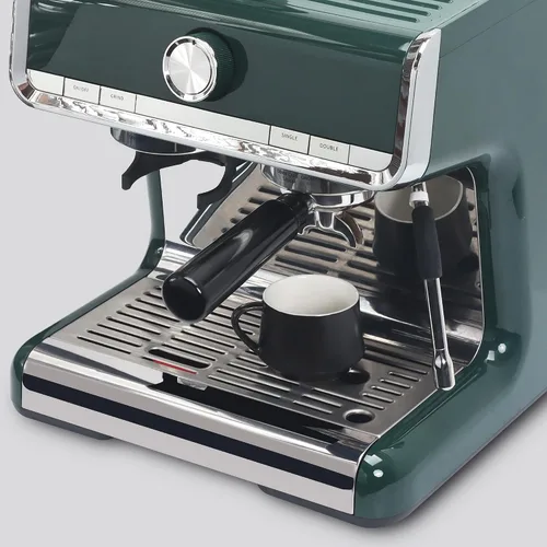 Miniatura 5 de Lareina Juego de 6 tazas de café de porcelana de 3 onzas, tazas de café apilables con platillos, cucharas y soporte de metal, tazas de cerámica