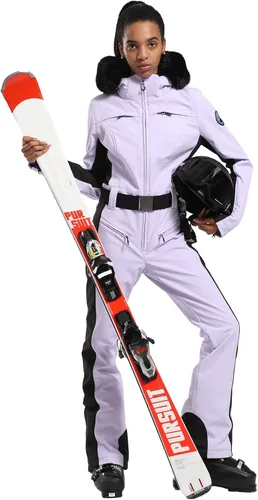 Miniatura 51 de GSOU SNOW Traje de esquí para mujer, traje de nieve de una pieza, para snowboard, delgado, aislante, impermeable, resistente al viento