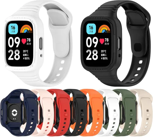 Miniatura 5 de MOTONG Compatible con Xiaomi Redmi Watch 3 Active - Correa de repuesto de silicona para muñeca (color negro silicona)