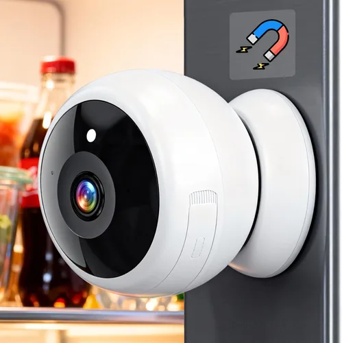 Cámara de seguridad magnética Thybro inalámbrica - Video HD 2K, detección de movimiento AI, alimentada por batería, facilidad de configuración,