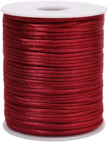 Miniatura 59 de 2.0 mm x 110 yardas de cordón de satén de nailon para abalorios, hilo trenzado para nudos chinos, rattail, macramé, pulseras, collares, fabricación