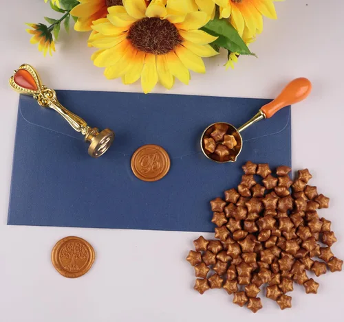 Miniatura 3 de 300 cuentas de cera de sellado de estrella de la suerte, cuentas de sellado PORXFLY Flash Waxs para sello de cera, ideal para invitaciones de boda