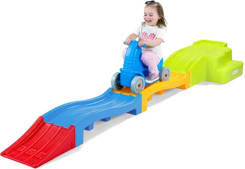 Simplay3 Montaña rusa expandible de lujo con pistas, pista de carreras de descenso para niños en crecimiento, juguete para niños en interiores y