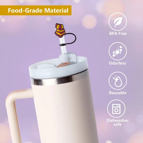 Miniatura 3 de 6 piezas de tapas de popote mágicas de silicona para taza Stanley de 30 y 40 oz, tapas reutilizables para popotes para accesorios de taza Stanley