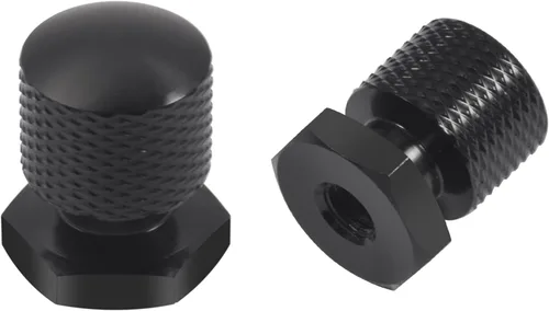 Benlari Tuercas de montaje negras de asiento individual 1/4"-20 roscas compatibles para Harley Davidson Touring Softail Street Glide Road Glide Road