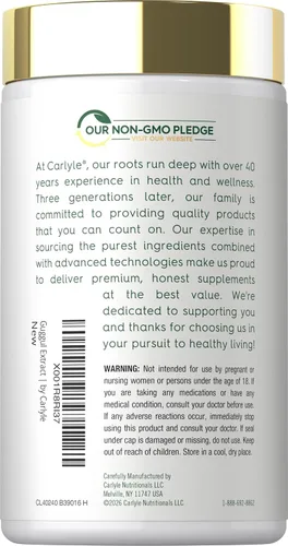 Miniatura 3 de Carlyle Guggul Extracto Suplemento 180 Cápsulas Guggulsterone Sin OMG y sin gluten