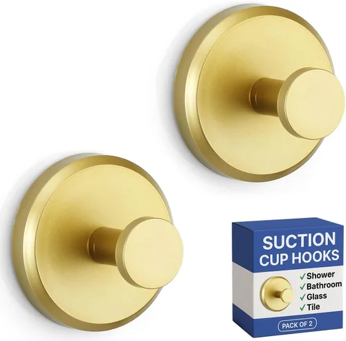 HOME SO Ganchos con ventosa para toallas de ducha y baño, paquete de 2 – Ganchos de ventosa para colgar toallas, batas y abrigos – azulejos, puerta