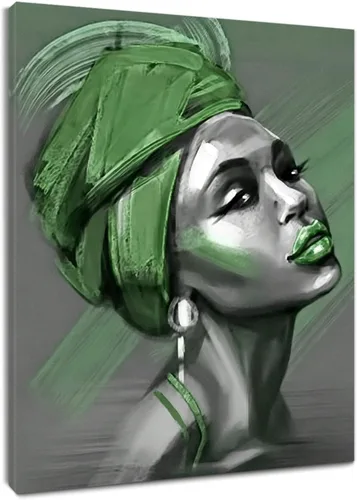 Miniatura 25 de LB Arte de pared de mujer afroamericana, mujer negra con cabello dorado, impresiones de pintura abstracta, belleza moderna negra y dorada para sala