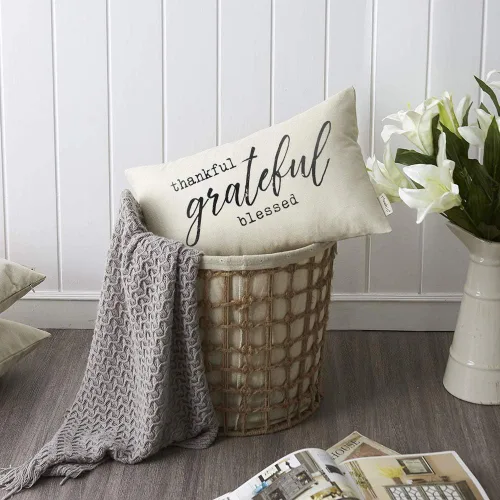 Miniatura 3 de Meekio Farmhouse - Fundas de cojín con cita en inglés ,»THIS IS US» 12" x 20" , almohadas lumbares estilo farmhouse con decoración rústica