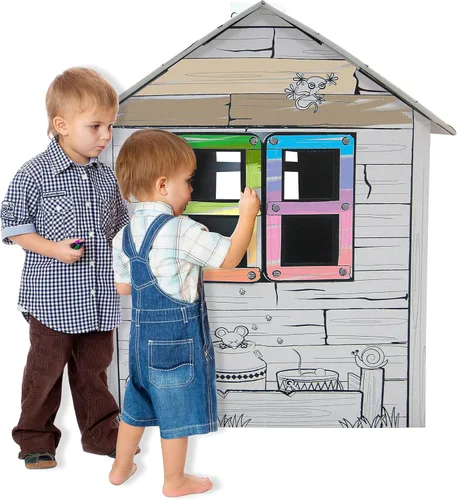 Miniatura 3 de Adventure Awaits! Casa de juegos de granja de cartón para niños, colorea, dibuja y personaliza, ideal para el tiempo de juego y el tiempo de artes