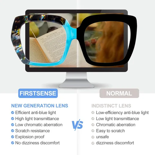Miniatura 7 de Paquete de 3 lentes de lectura con bloqueo de luz azul para mujeres y hombres, anteojos de lectura de gran tamaño con bisagra de resorte, lectores