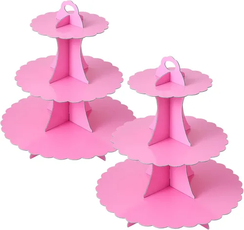 Miniatura 46 de Soleebee Soporte para Cupcakes de 3 Niveles, Torre de Cupcakes de Cartón, Torre de Soporte para Pasteles de Postre para Decoración de Cumpleaños
