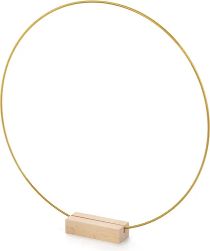 Miniatura 4 de ZOOFOX Paquete de 12 centros de mesa de aro floral de metal con soporte, aro de metal grande de 12 pulgadas para manualidades, anillos de aro