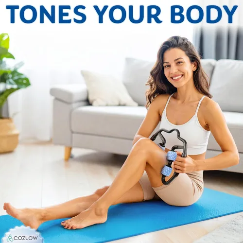 Miniatura 5 de COZLOW Rodillo muscular de doble cara, masajeador de celulitis para brazos y piernas, herramienta de masaje flexible, masaje de escultura eficaz