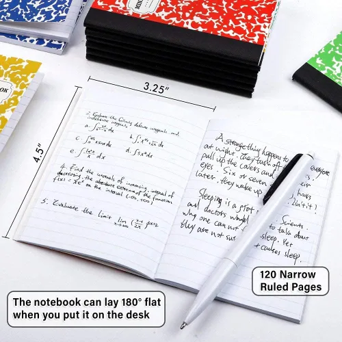 Miniatura 2 de feela Cuaderno de composición, tamaño pequeño, 30 unidades, 5 colores, con rayas estrechas, mini libros de composición a granel, de bolsillo