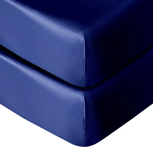 Miniatura 6 de NTBAY Sábana bajera ajustable de satén de seda, súper suave y sedosa de 28 x 52 pulgadas, para colchones estándar de cuna y de niños pequeños, Negro