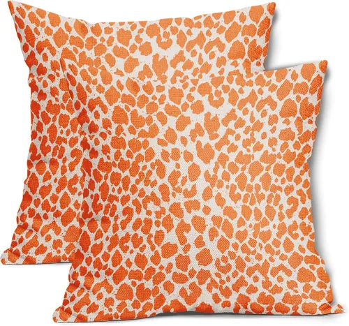 Miniatura 19 de Juego de 2 fundas de almohada de 16 x 16 pulgadas con estampado de leopardo, diseño de leopardo, con cremallera, decoración del hogar para sofá