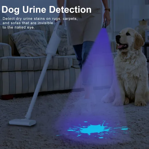 Miniatura 4 de Linterna de luz negra UV - Luz negra de 365 nm y 395 nm para curado con pegamento UV, detección de manchas de orina, antifalsificación y más