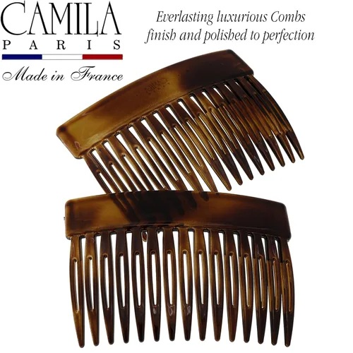 Miniatura 5 de Camila Paris CP2942 - Peine lateral francés para el cabello, concha pequeña de tortuga, peines de pelo con torsión francesa decorativos, pinzas