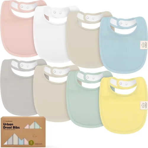 Miniatura 26 de Paquete de 8 baberos orgánicos para bebés niños, niñas - baberos de algodón suave para babear y dentición para bebé niña y niño, extra absorbentes