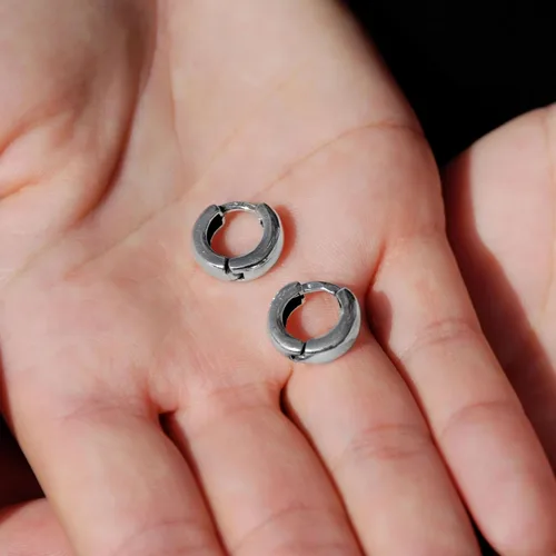 Miniatura 7 de Aretes de aro de plata 925 minimalistas para uso diario, aretes de aro pequeños circulares