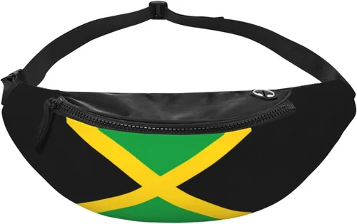 Miniatura 2 de Riñonera cruzada con la bandera de Estados Unidos, para hombres y mujeres, para viajes, caminar, correr, senderismo, pesca., Bandera de Jamaica