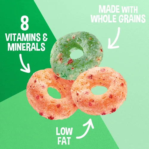 Miniatura 6 de Kellogg’s Apple Jacks - Cereales fríos para el desayuno en tazas, 8 vitaminas y minerales, bocadillos para niños, sabor original