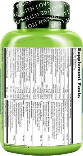 Miniatura 7 de NATURELO Multivitamínico de Alimentos Integrales para Hombres de 50+ - con Vitaminas, Minerales, Extractos Herbales Orgánicos - Vegano Vegetariano
