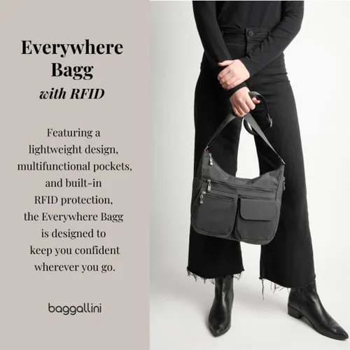 Miniatura 35 de Baggallini womens Everywhere Bagg Crossbody Women 11x9 Lightweight Nylon Hobo Water-resistant Travel Bag W/Rfid