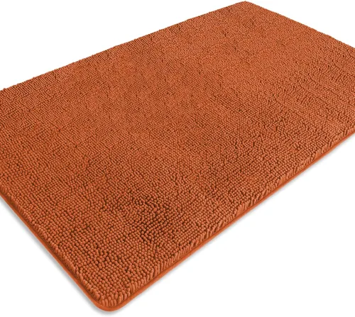 Miniatura 580 de Alfombra de baño pequeña de 12 x 18 pulgadas, lavable y absorbente, antideslizante, alfombra de baño de felpilla gruesa y suave para baño, ducha