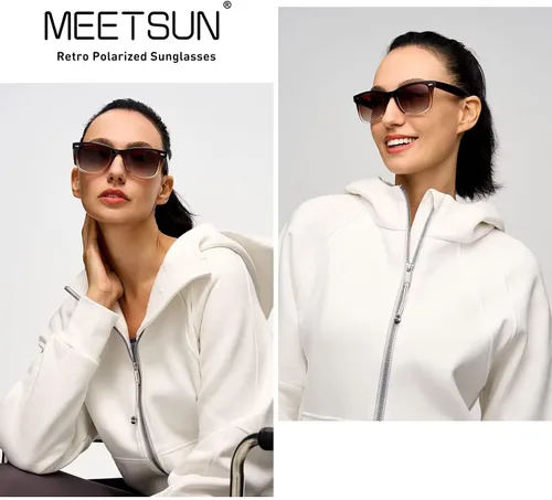 Miniatura 65 de MEETSUN Polarized Sunglasses for Women Men Classic Retro Square Frame Driving Sun Glasses UV Protection