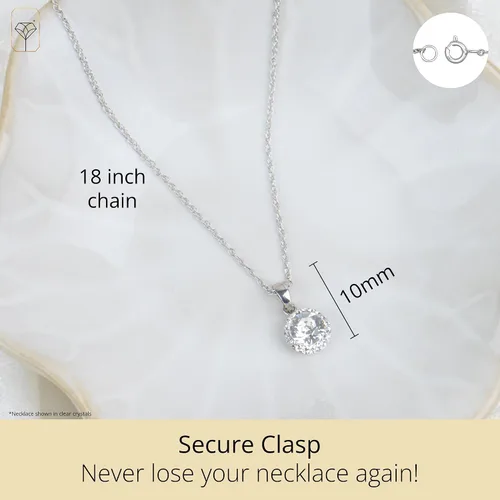 Miniatura 3 de MAX + STONE Sterling Silver Crystal Halo Pendant Necklace, 18