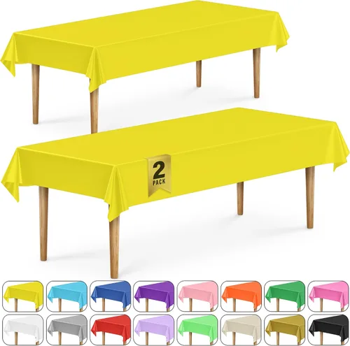 Miniatura 52 de DecorRack 2 Manteles rectangulares de plástico libres de BPA, 54 x 108 pulgadas, mantel de mesa para comedor, mantel rectangular para fiestas