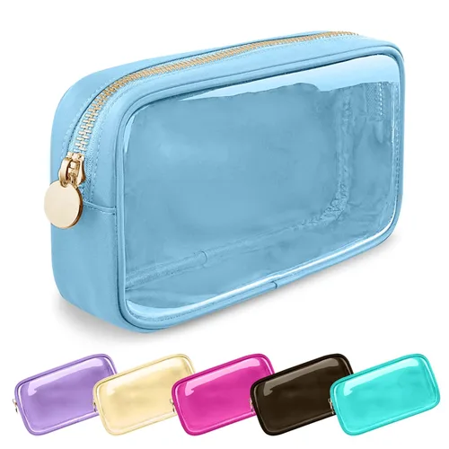 Miniatura 20 de Estuche pequeño para lápices y maquillaje para bolso, lindo estuche de lápices, bolsa de pinceles de maquillaje de nylon con cremallera, estuche