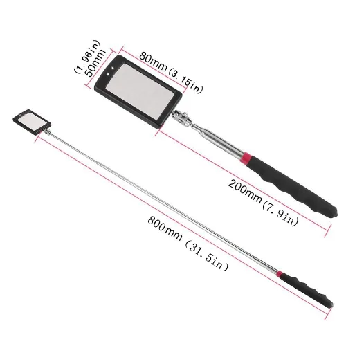 Miniatura 5 de Espejo telescópico de inspección flexible telescópico Espejo de inspección giratorio 360 Espejo de inspección para automóvil Espejo mecánico en un