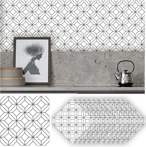 Miniatura 14 de Alwayspon 12 calcomanías mate para azulejos de pared, despegar y pegar, calcomanías de vinilo autoadhesivas para azulejos de cocina y baño, 6 x 6